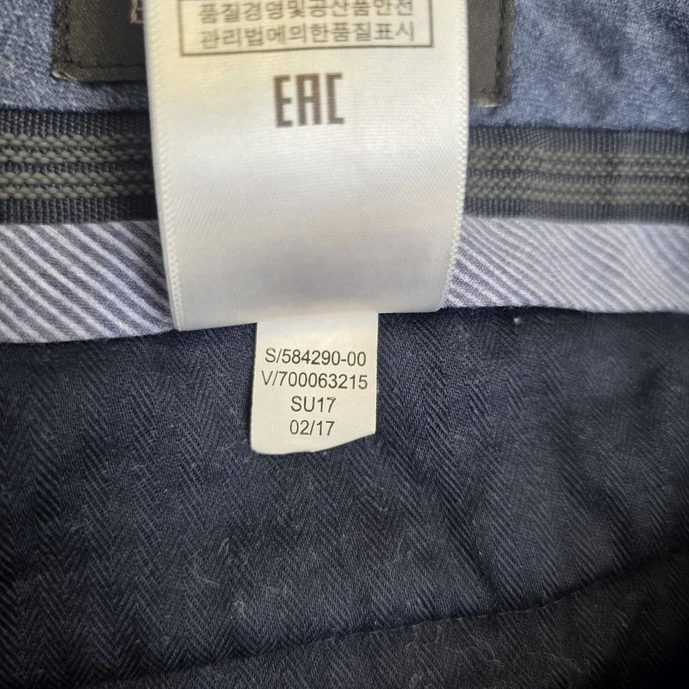 Banana Republic Pants Mens 34x33 Blue Linen Blend Flat Front Dress Trouser Slim‎